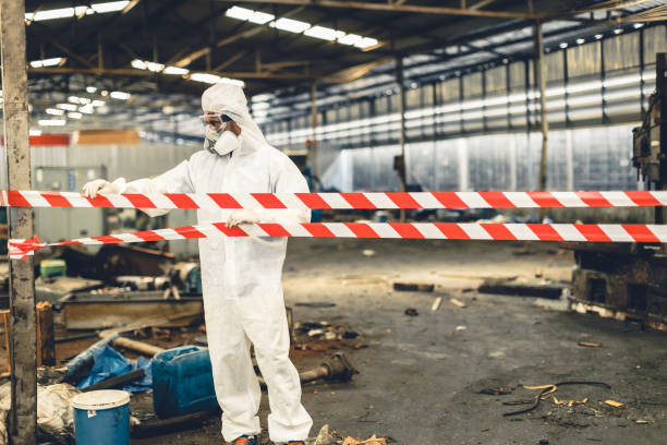 Professional Biohazard Cleanup technician working in Ivanhoe, TX